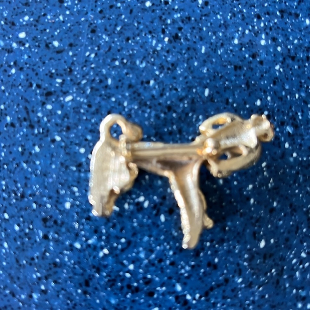 3 goldtone jewel studded poodle dog pins - Picture 6 of 8